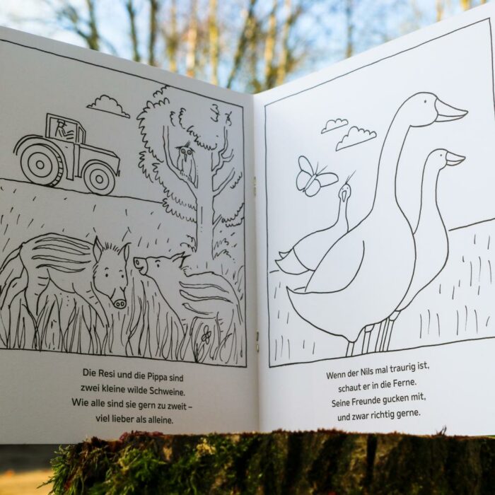 Das Land der Tiere Malbuch - illustriert und geschrieben von Ulrich Bender.